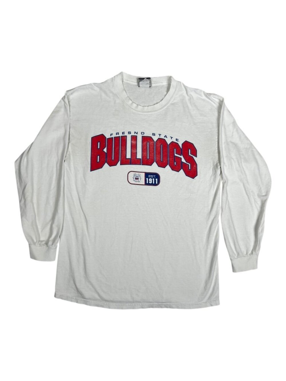Vintage Fresno State Bulldogs Long Sleeve Shirt Size Medium Spell Out Y2K